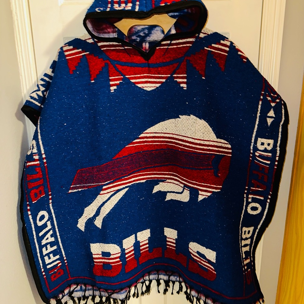Buffalo Bills Custom Made Thick Poncho Serape